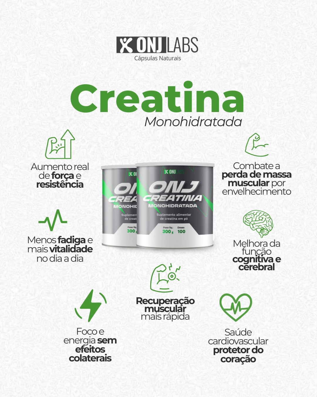 KIT ONJ - 6 EM 1 - METBLACK + METFIRE + METENERGY + COLÁGENO + PSYLLIUM + CREATINA 300g