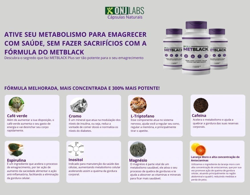 METBLACK PLUS - EMAGRECEDOR ULTRA CONCENTRADO