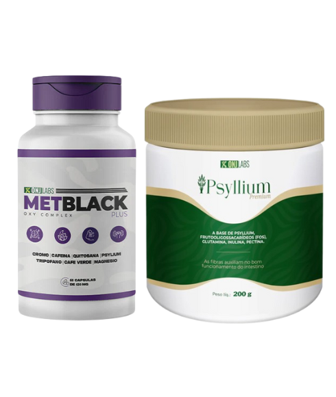 KIT 1 METBLACK + 1 PSYLLIUM FIBRAS