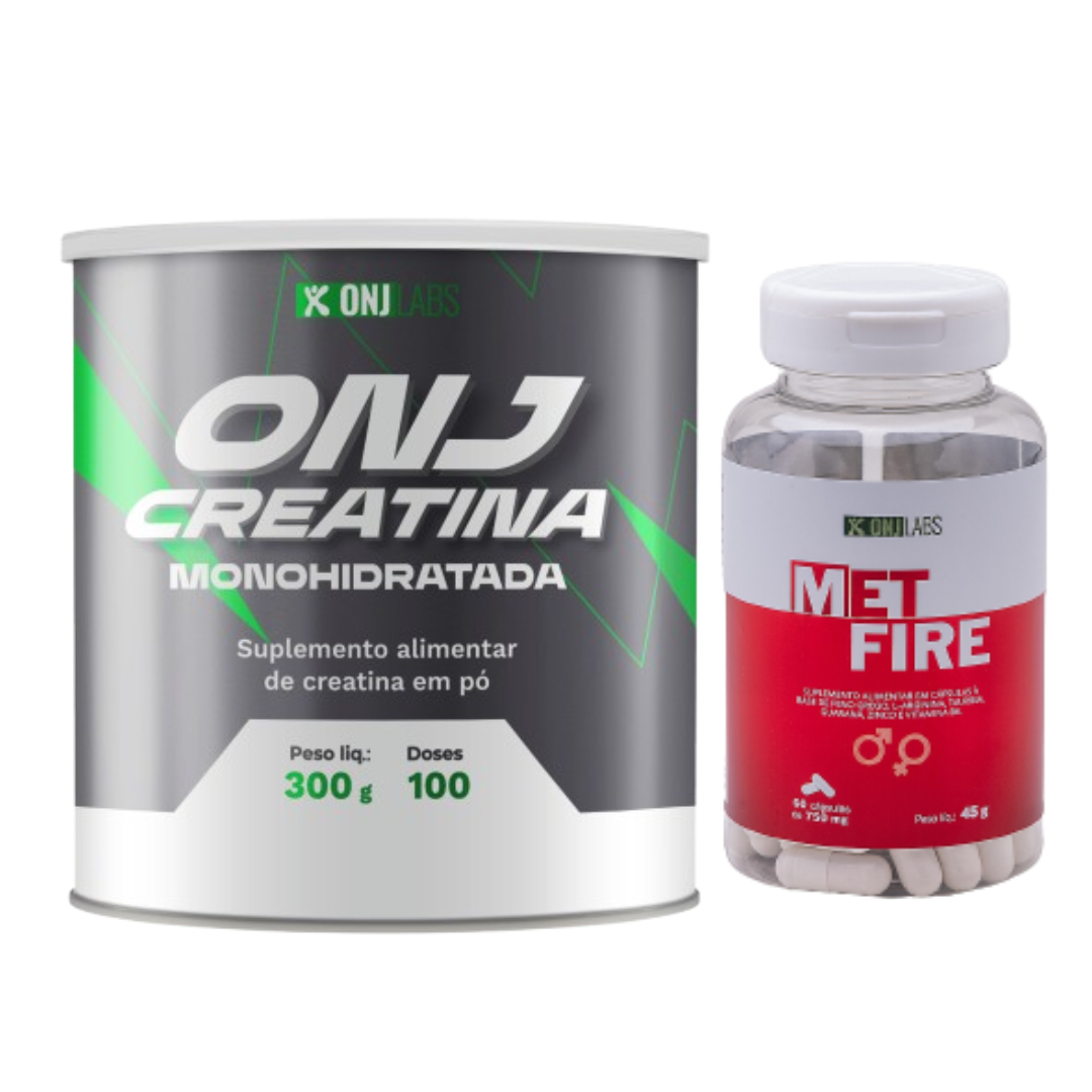 KIT TREINO E FORÇA 1 METFIRE + 1 CREATINA 300G