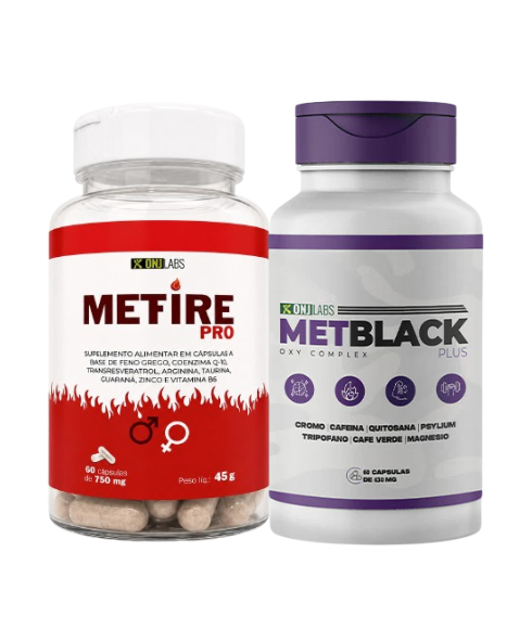 KIT EM FORMA 30 DIAS - 1 METBLACK + 1 METFIRE PRO