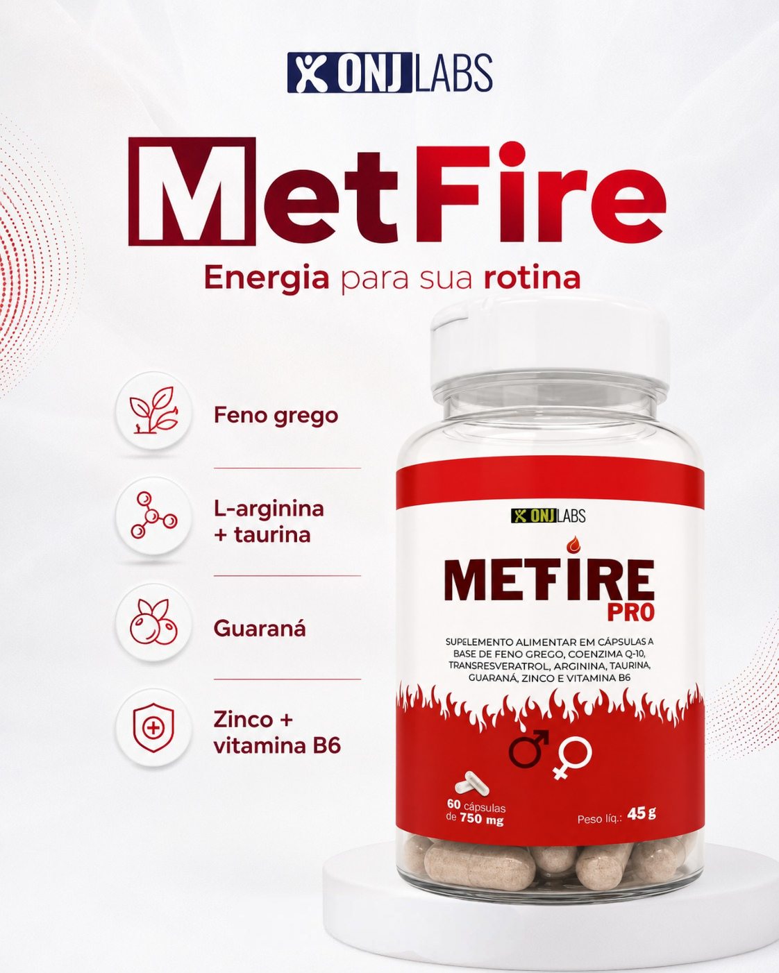 METFIRE - PRO - REGULADOR DE HORMÔNIO 100% NATURAL