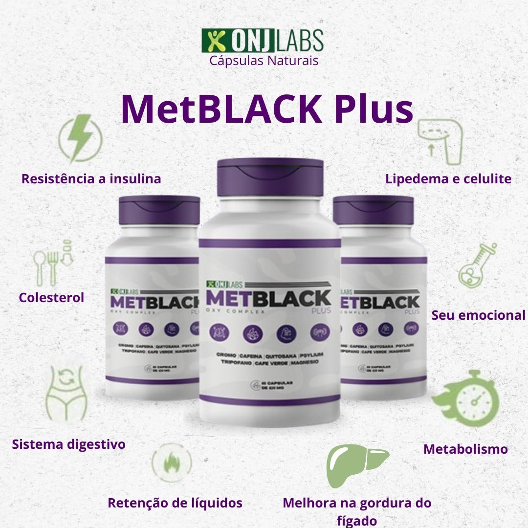 KIT ONJ 6 EM 1 - METBLACK + METFIRE + COLÁGENO + PSYLLIUM + CREATINA + ÔMEGA 3